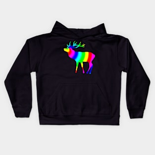 colorful deer, stag wild animal, hunting Kids Hoodie